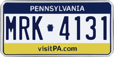 PA license plate MRK4131