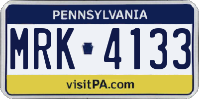PA license plate MRK4133