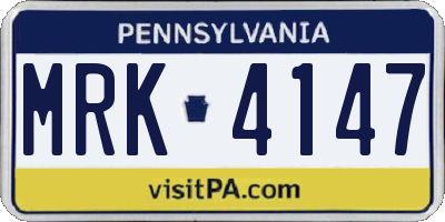 PA license plate MRK4147