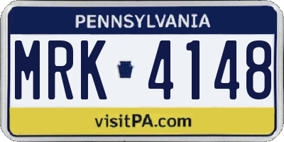 PA license plate MRK4148