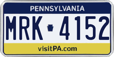 PA license plate MRK4152