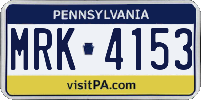 PA license plate MRK4153