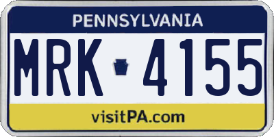 PA license plate MRK4155