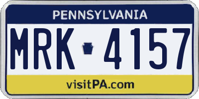 PA license plate MRK4157