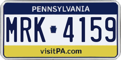 PA license plate MRK4159