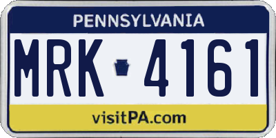 PA license plate MRK4161
