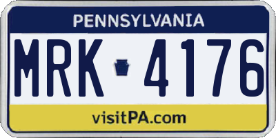 PA license plate MRK4176