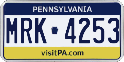 PA license plate MRK4253