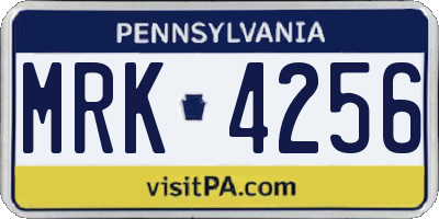 PA license plate MRK4256