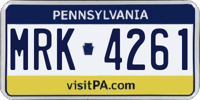 PA license plate MRK4261