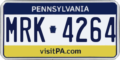 PA license plate MRK4264