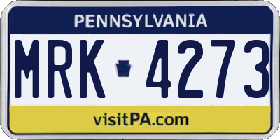 PA license plate MRK4273