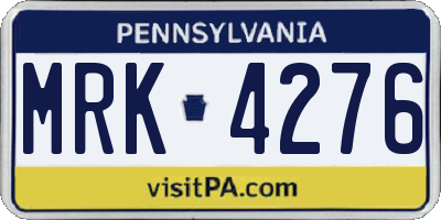 PA license plate MRK4276