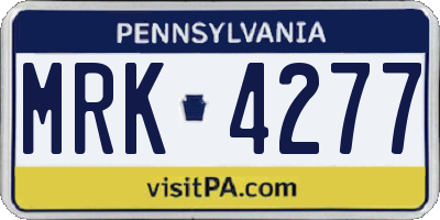 PA license plate MRK4277