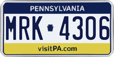 PA license plate MRK4306