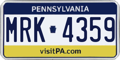 PA license plate MRK4359