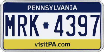 PA license plate MRK4397
