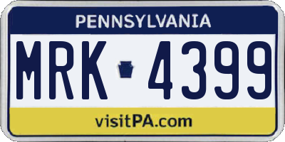 PA license plate MRK4399