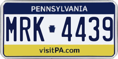 PA license plate MRK4439