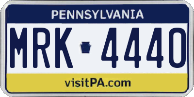 PA license plate MRK4440