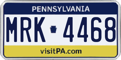 PA license plate MRK4468