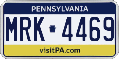 PA license plate MRK4469
