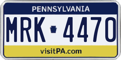 PA license plate MRK4470
