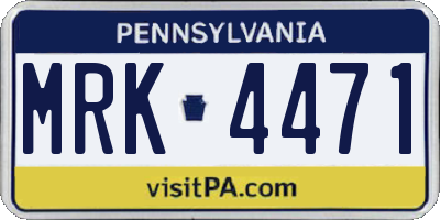 PA license plate MRK4471