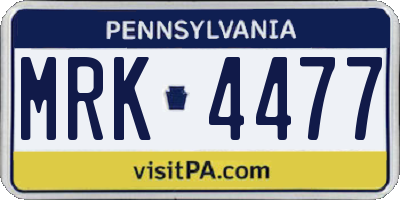 PA license plate MRK4477