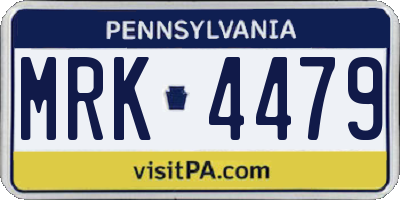 PA license plate MRK4479