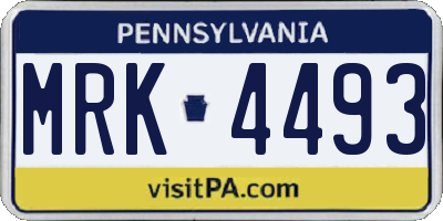 PA license plate MRK4493