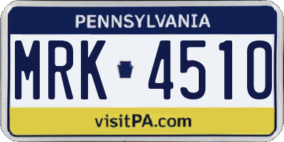 PA license plate MRK4510
