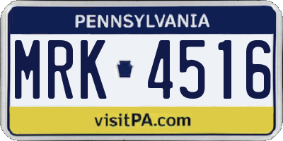 PA license plate MRK4516