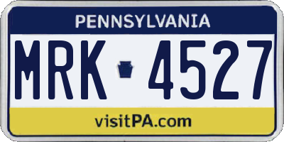 PA license plate MRK4527