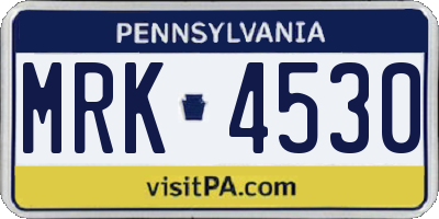PA license plate MRK4530