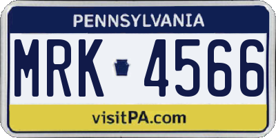 PA license plate MRK4566