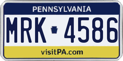 PA license plate MRK4586