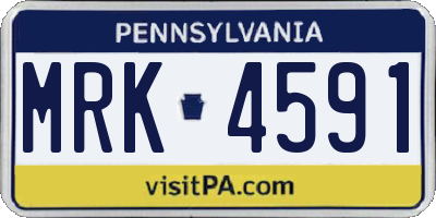 PA license plate MRK4591