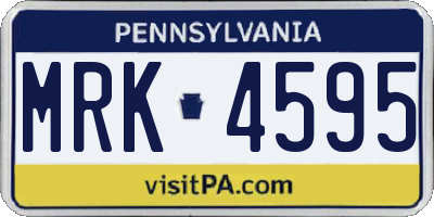 PA license plate MRK4595