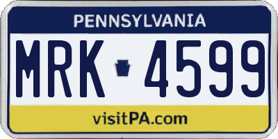 PA license plate MRK4599