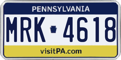 PA license plate MRK4618