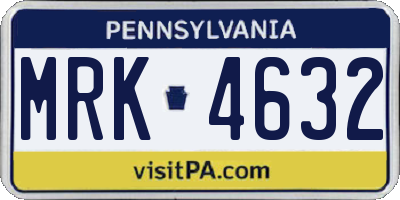 PA license plate MRK4632
