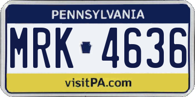 PA license plate MRK4636
