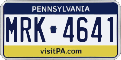 PA license plate MRK4641