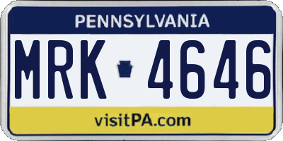 PA license plate MRK4646