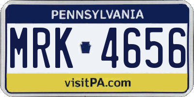 PA license plate MRK4656