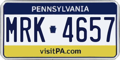 PA license plate MRK4657