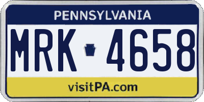 PA license plate MRK4658