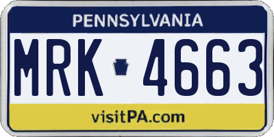 PA license plate MRK4663