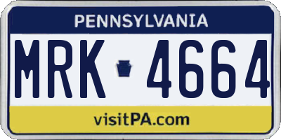 PA license plate MRK4664